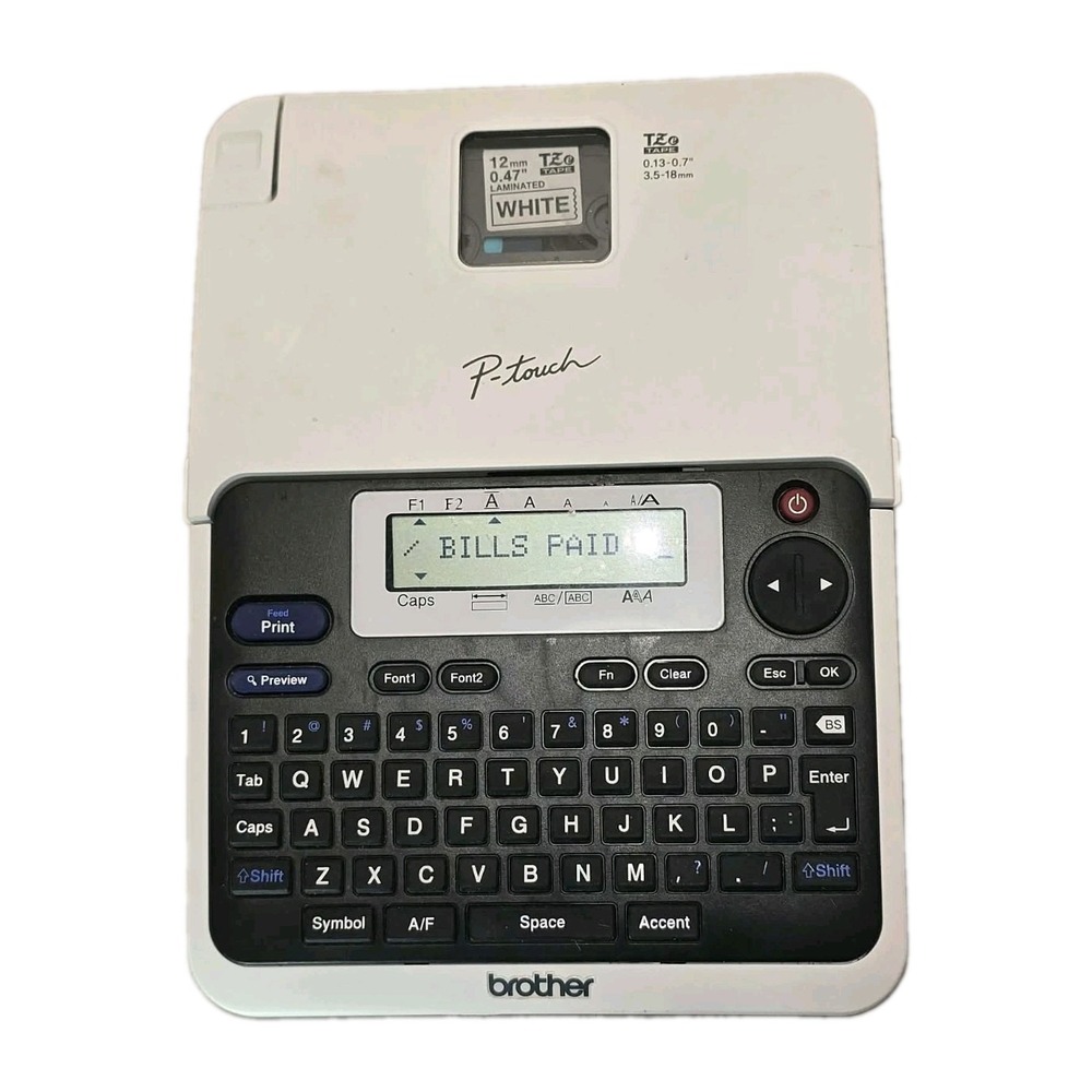Brother P-Touch PT-2040 Label Maker QWERTY LCD TZe Tape Electronic Labeler